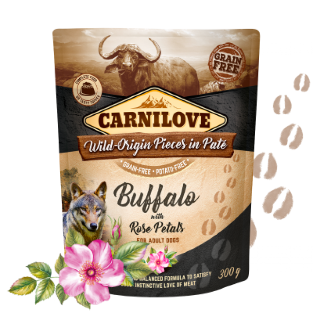 קרנילאב - מזון רטוב לכלבים בופאלו עם עלי כותרת של ורוד 300 גרם
